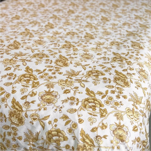 GARNET HILL Palampore PIMA COTTON Floral KING Duvet Cover Gold Wheat Yellow SOFT - Picture 4 of 7